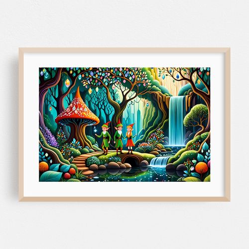 The Gnomes of the Enchanted Forest Realm - Naive Art