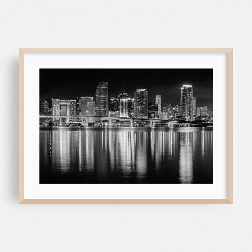 The Miami Skyline B&W