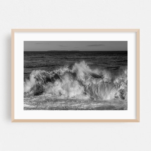 Waves at Pemaquid Point 01 B&W