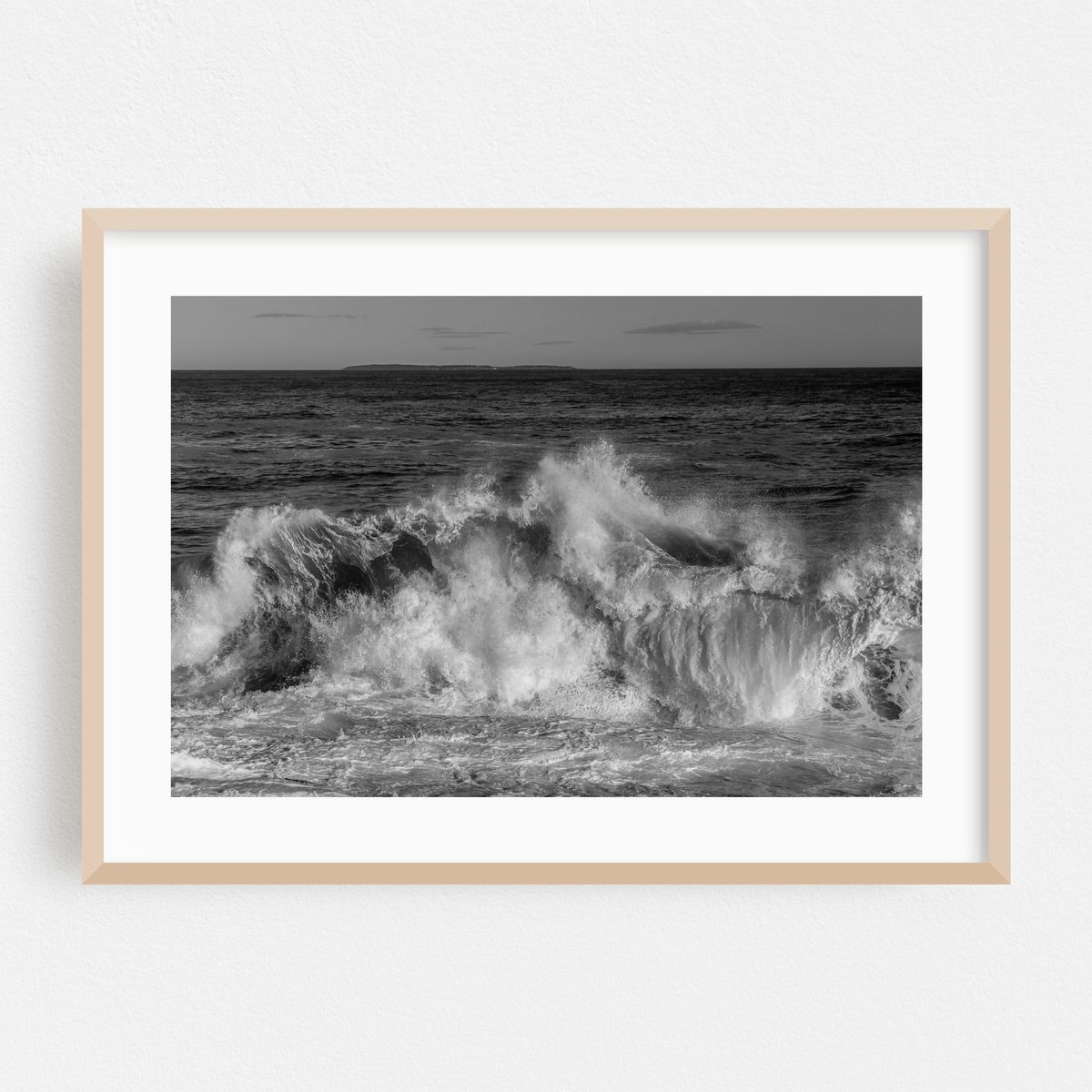 Waves at Pemaquid Point 01 B&W – image 1 of 6