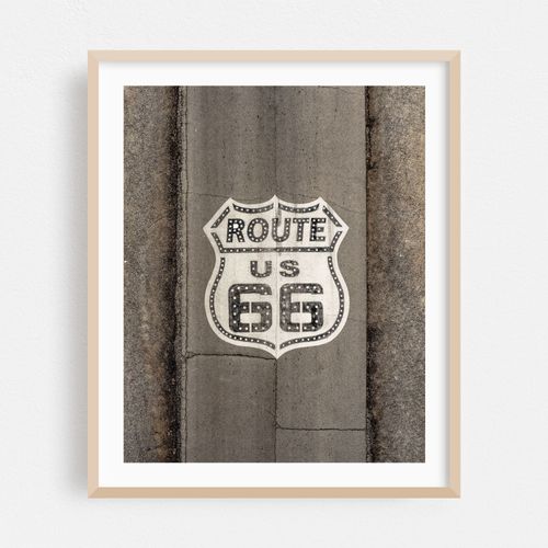Aerial Route 66 Road Sign