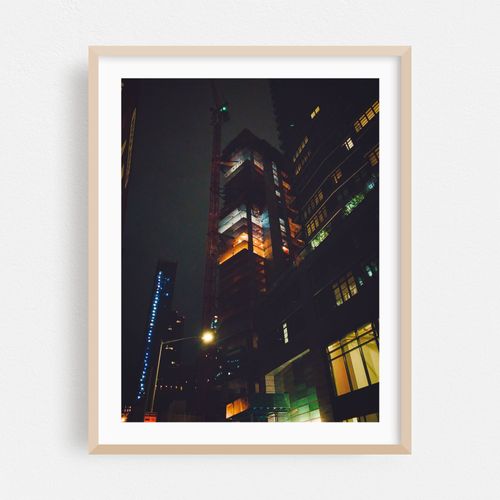 Building Construction at Night