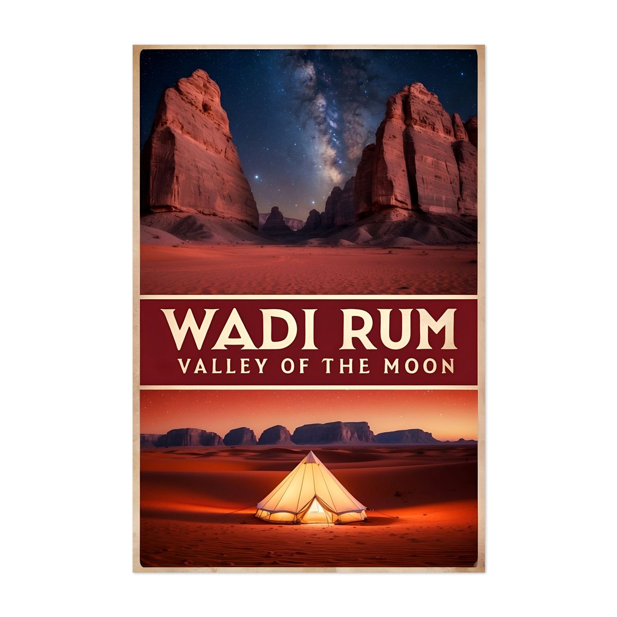 Wadi Rum Vintage Travel Poster – Valley of the Moon – image 1 of 2