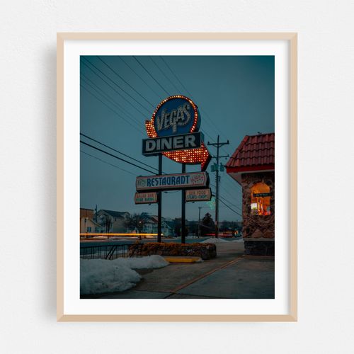 Vegas Diner in Winter Night