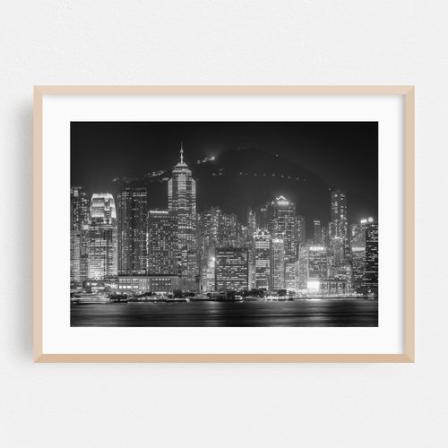 The Hong Kong Skyline B&W