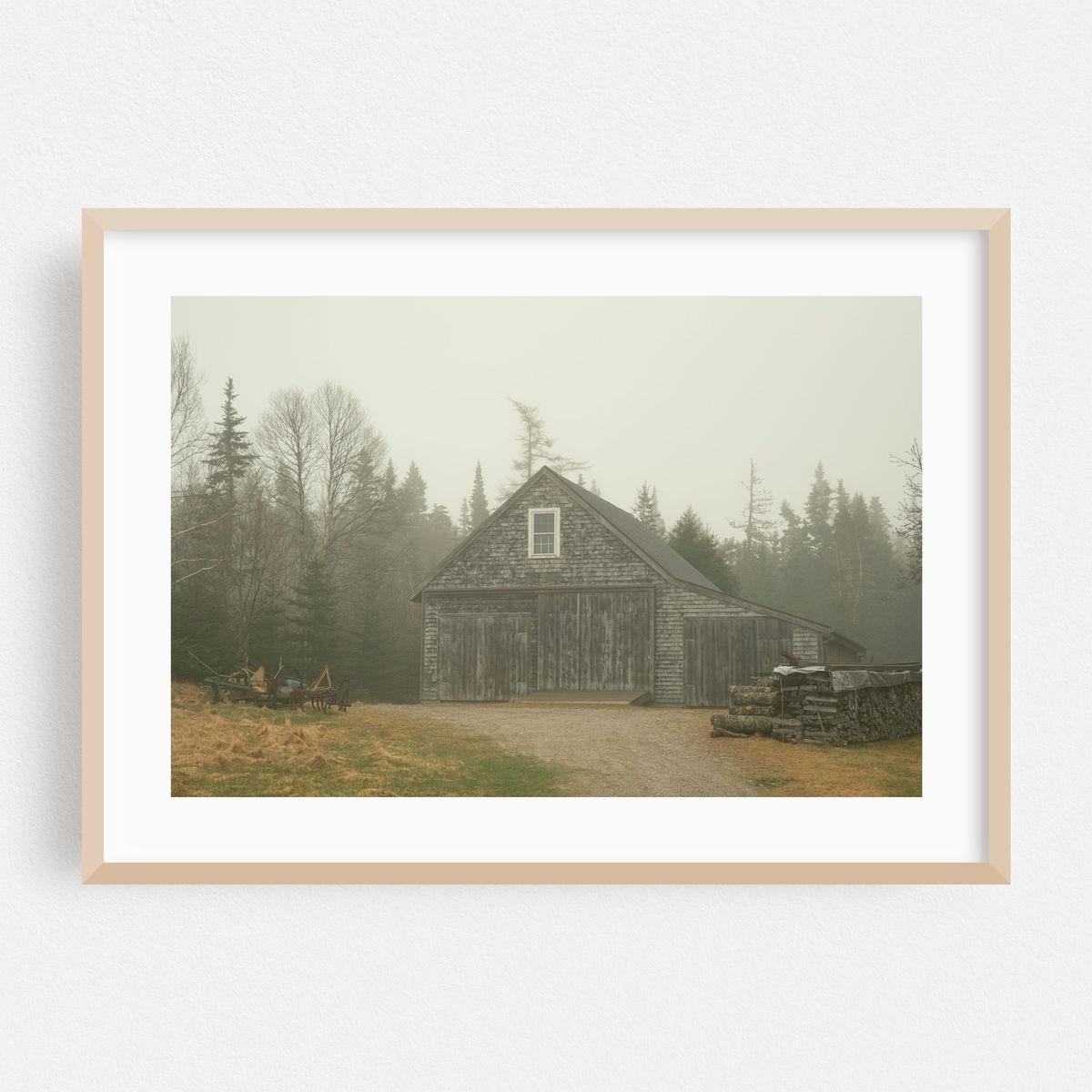 Barn in Fog, Beals Island 05 – image 1 of 6