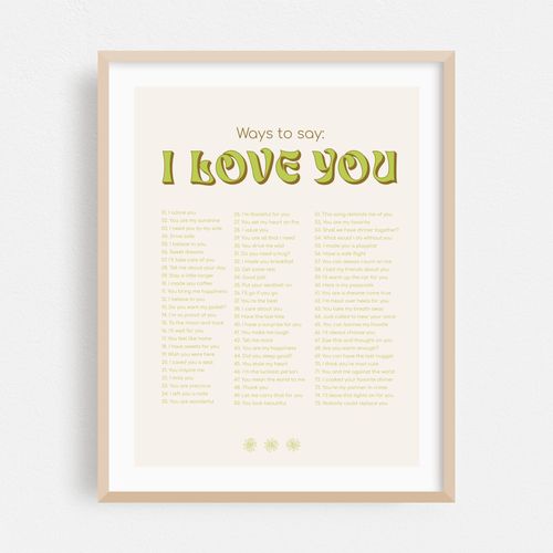 Ways to say I love You Green
