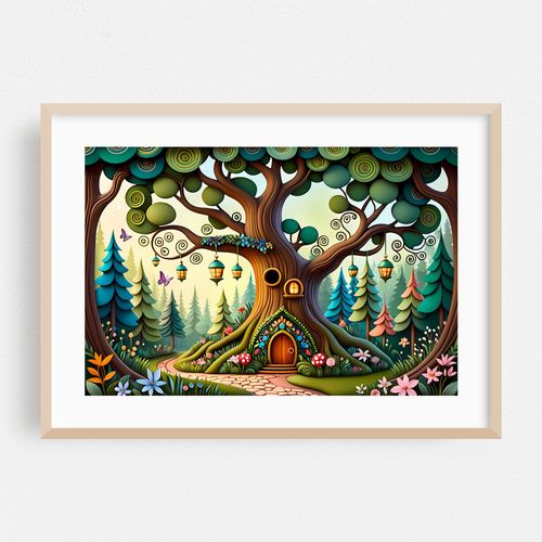 One of the Tree Houses in the Enchanted Forest Realm - Naive Art