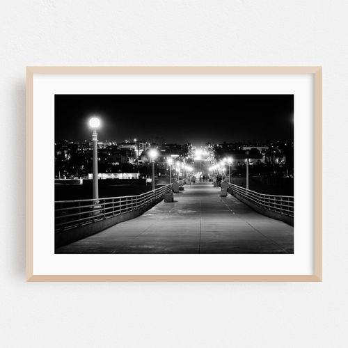 The Pier & Manhattan Beach Boulevard B&W