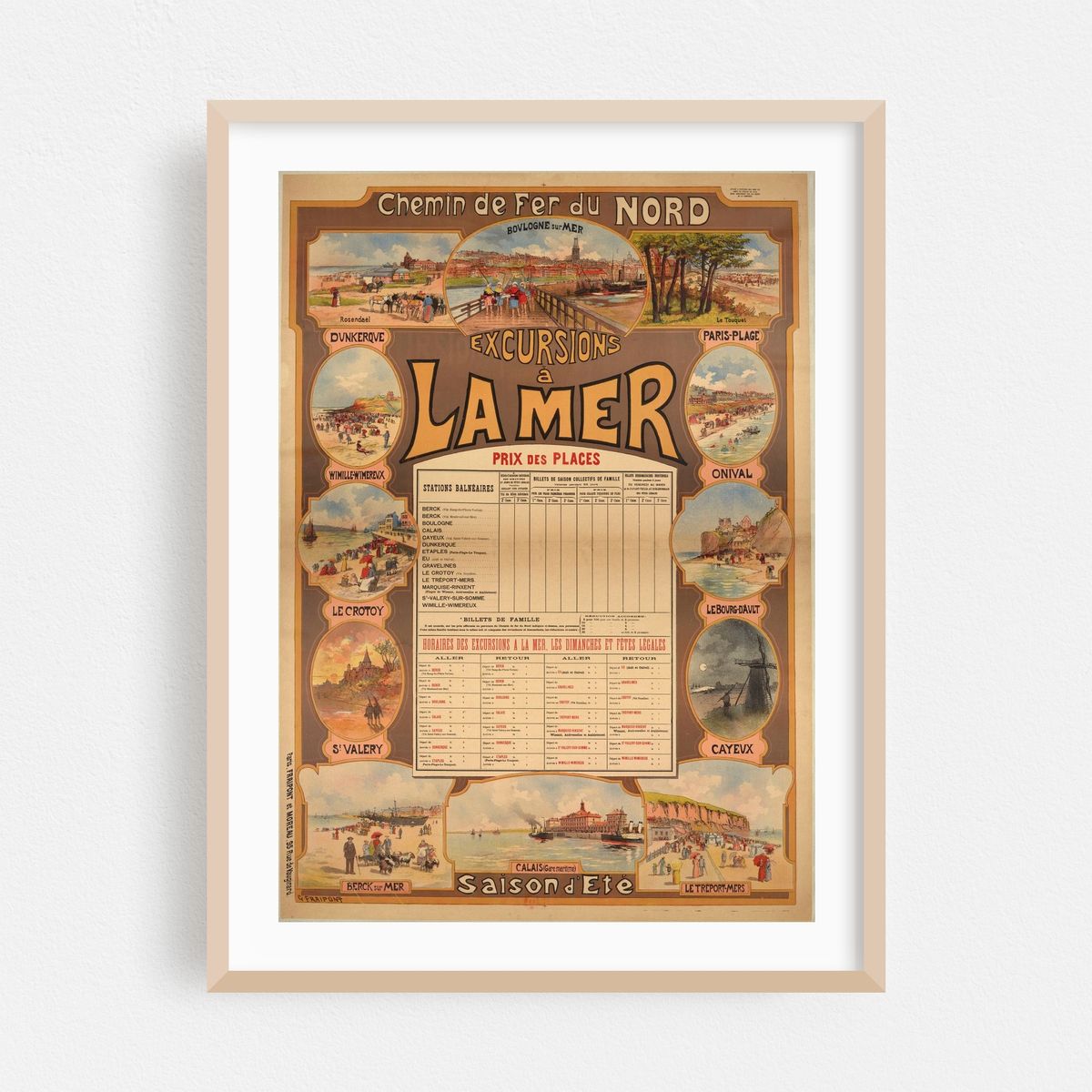 Chemin de fer du Nord. Excursions à la mer. Saison d’été (1890) – image 1 of 3