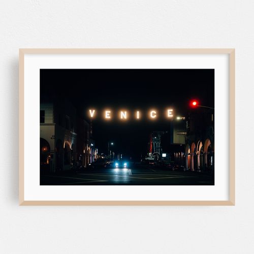 Venice Sign at Night