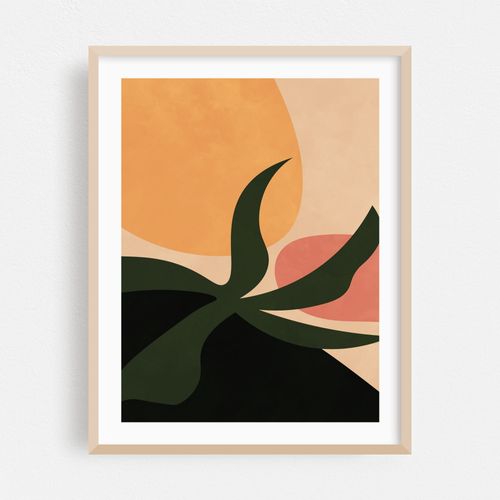 Abstract Shapes, Boho Modern Plant, Earth Tones