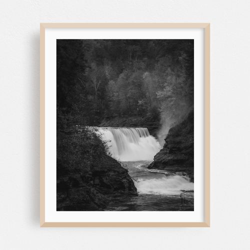 Lower Falls, Letchworth B&W