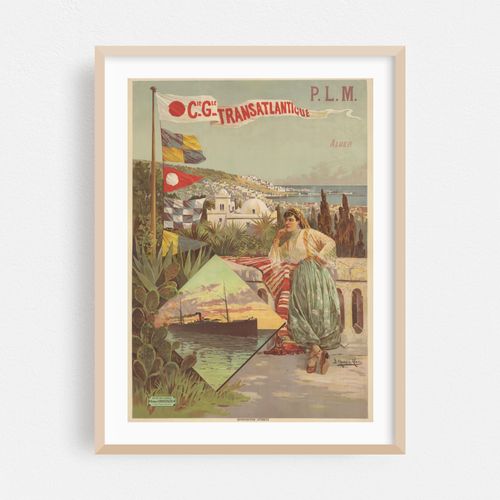 P.L.M. Cie Gle Transatlantique. Alger (1898)