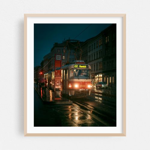 Tram on a Rainy Night, Prague 01