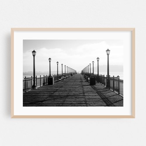 Pier 7 at the Embarcadero B&W