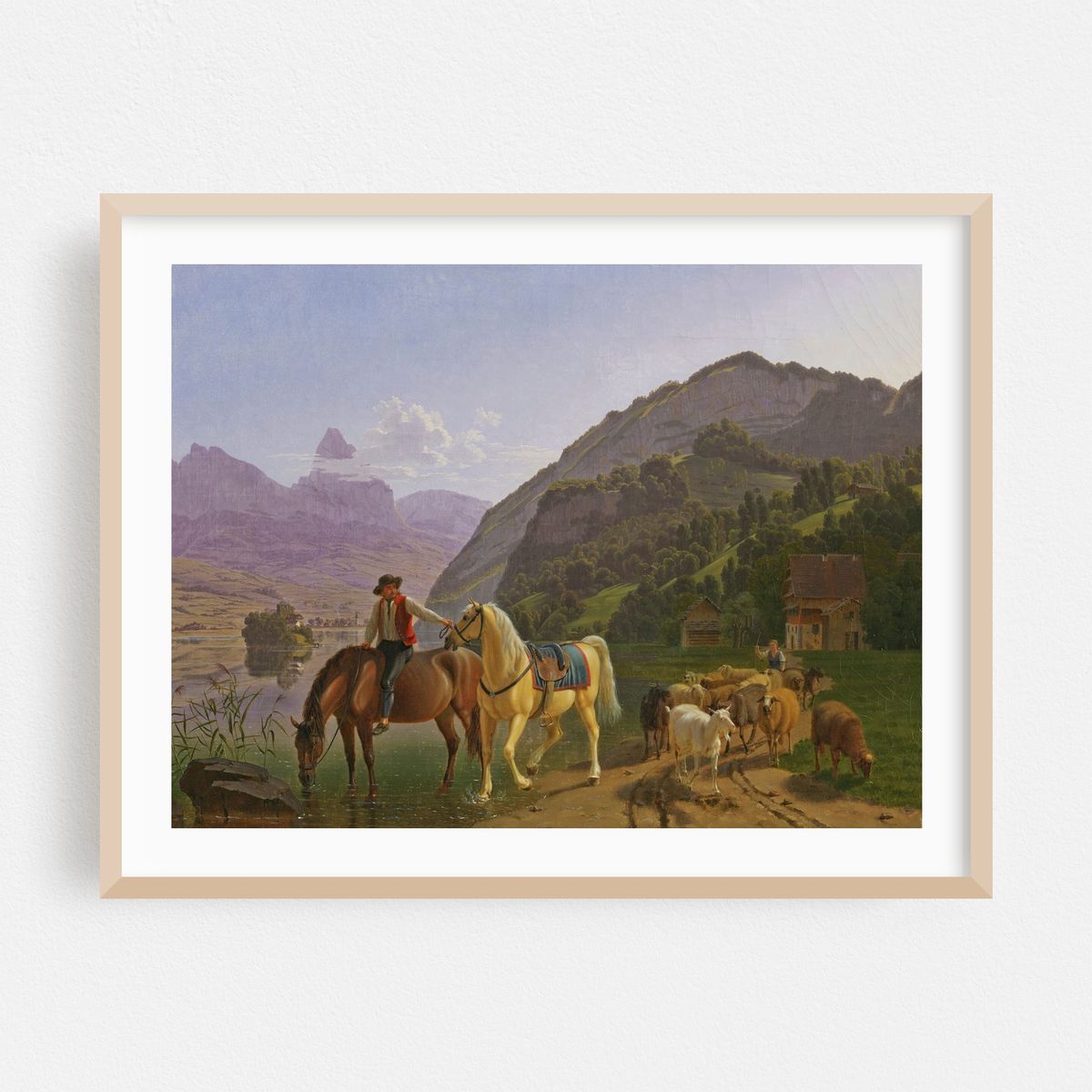 Rider With Two Horses And Herd (1809) – image 1 of 3