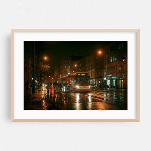 Tram on a Rainy Night, Prague 03