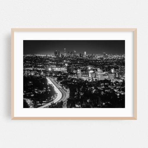 LA from Hollywood Bowl Overlook B&W