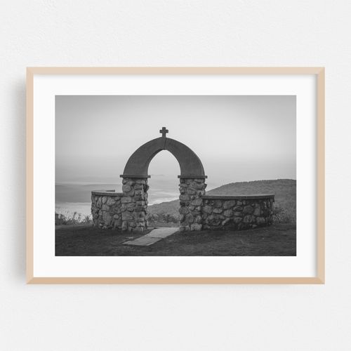 Sunrise at the Stone Church, Cragsmoor B&W