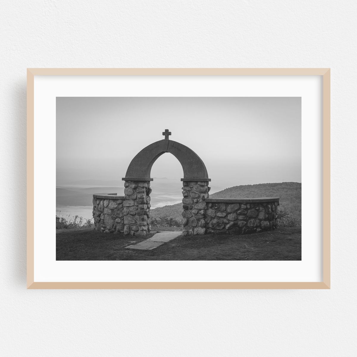Sunrise at the Stone Church, Cragsmoor B&W – image 1 of 6