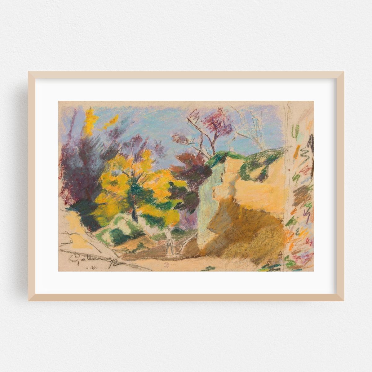Paysage avec arbres et rochers et essais de couleurs (1872) – image 1 of 6