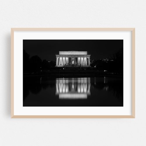 Lincoln Memorial Reflecting B&W