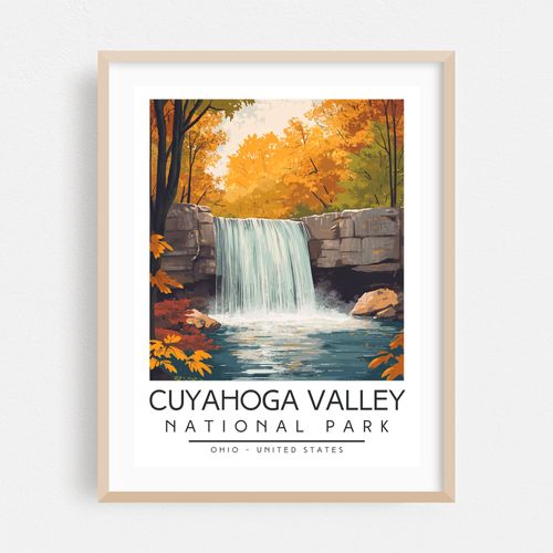A Vintage Illustration of Cuyahoga Valley National Park - Ohio - United States