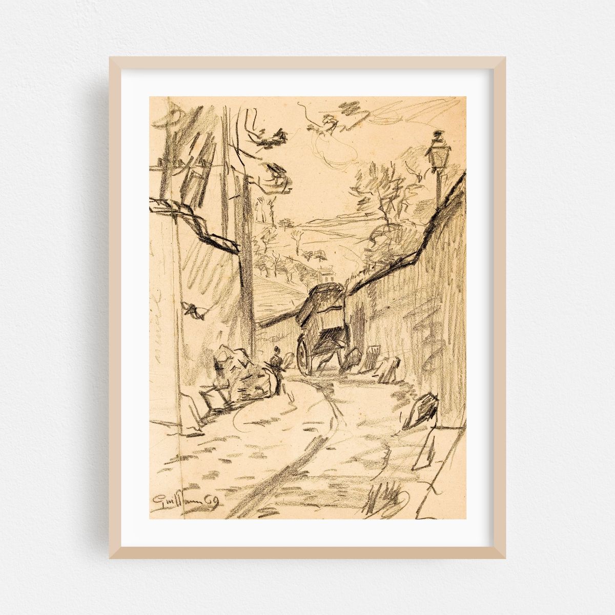 Charrette dans une ruelle tournante (1869) – image 1 of 3