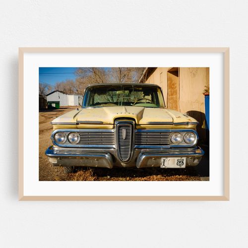 Antique Car With I Love Route 66 License Plate 01