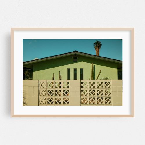 Breeze Block Wall and Green Mid-Century House, Palm Springs