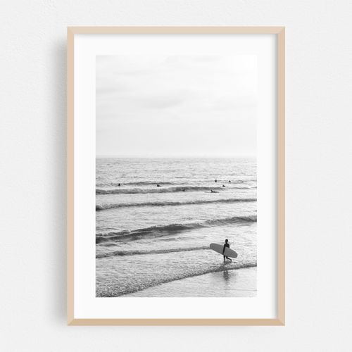 Surfing Newport Beach 02 B&W
