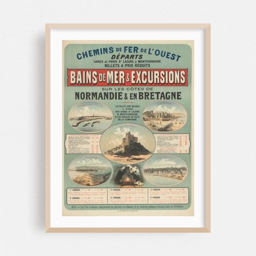 Chemins de Fer de l’Ouest. Bains de mer & excursions sur les côtes de Normandie & en Bretagne (1879)