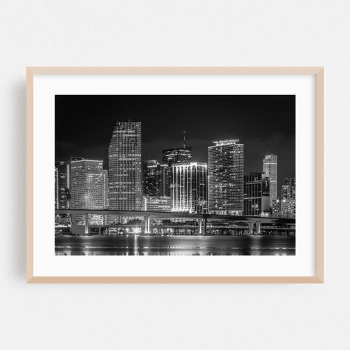 The Miami Skyline from Watson Island B&W