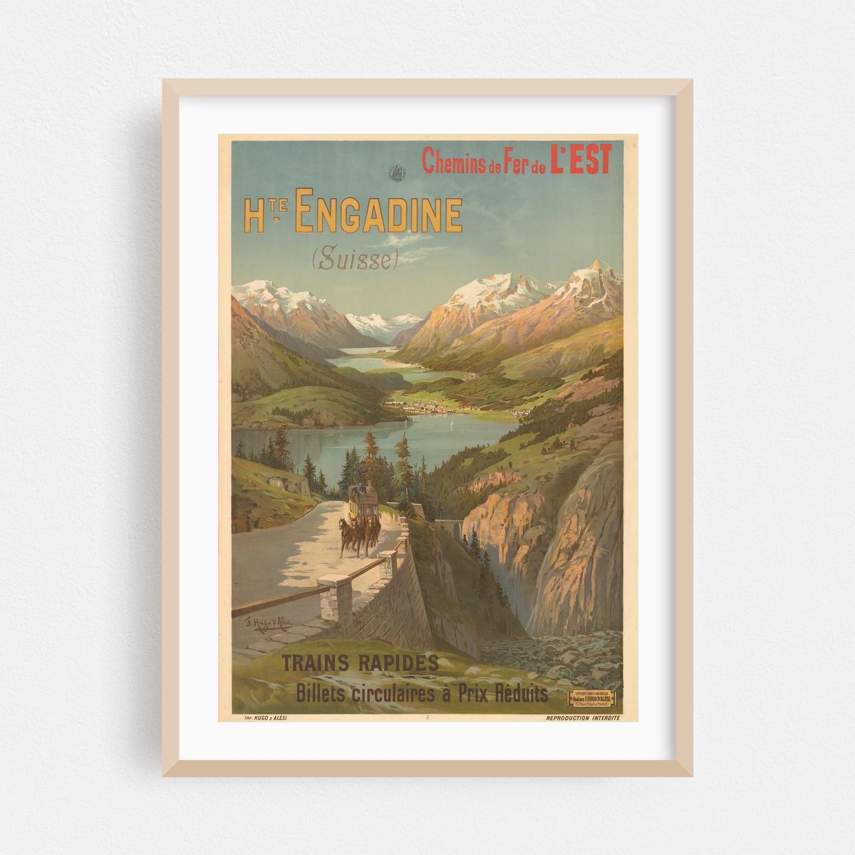 Chemins de fer de l’Est – Hte. Engadine (Suisse) – Trains rapides (circa 1900) – image 1 of 3