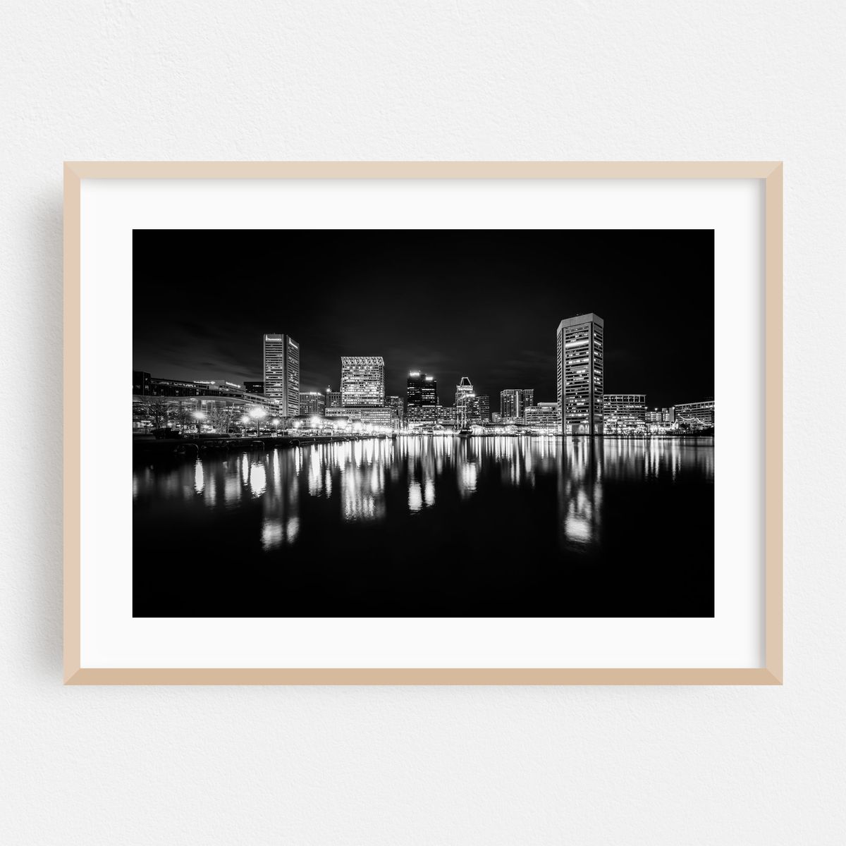 The Inner Harbor Skyline B&W – image 1 of 6