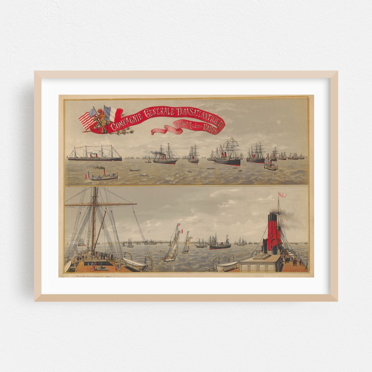 Compagnie Générale Transatlantique, 6, rue Auber Paris (1890) – image 1 of 3