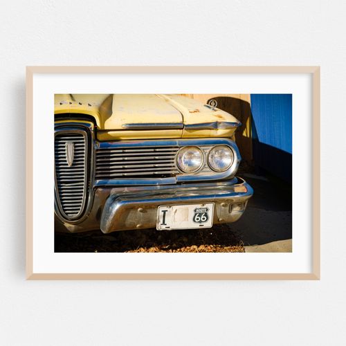 Antique Car With I Love Route 66 License Plate 02