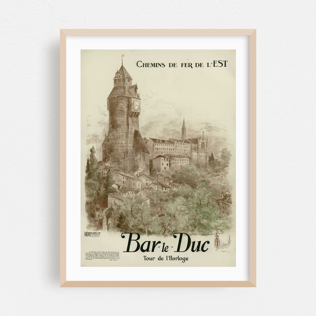 Chemins de Fer de l’Est ; Bar-le-Duc, tour de l’horloge – image 1 of 3