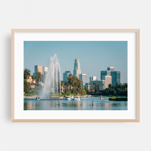 Echo Park Lake & Downtown Los Angeles