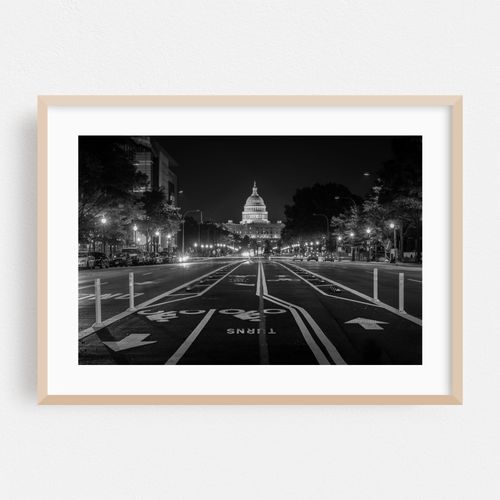 Pennsylvania Avenue & The Capitol B&W
