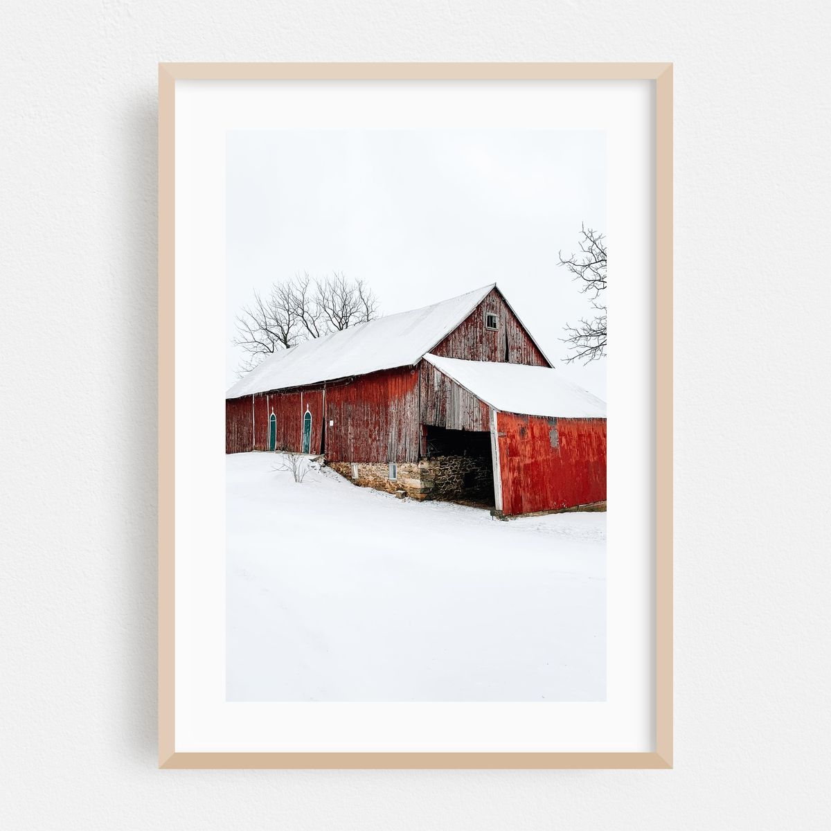 Red Barn in Snow 02 – image 1 of 16