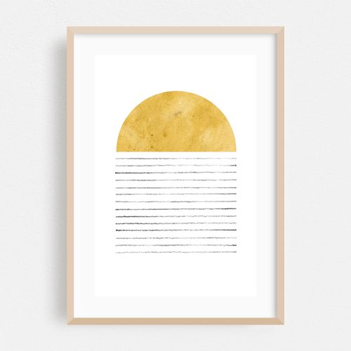 Mid century modern mustard art