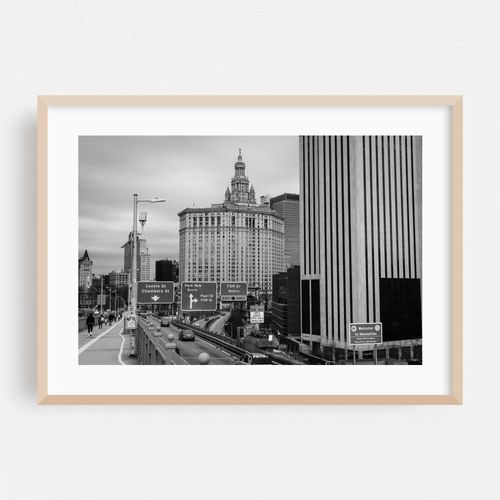 Brooklyn Bridge & City Hall B&W