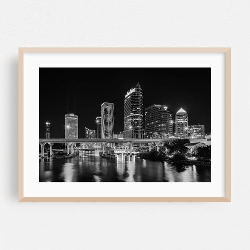 The Tampa Skyline B&W