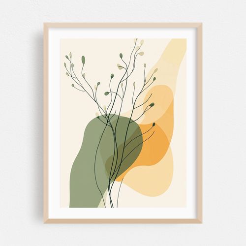 Contemporary Minimalist Flower Line Art