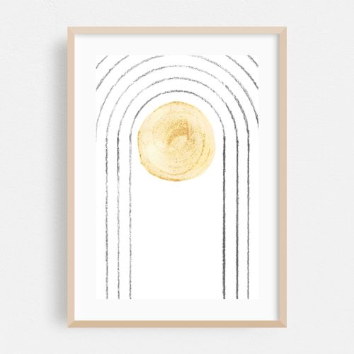 Mustard sun and linear arch