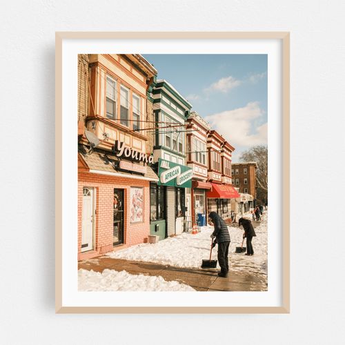 Shoveling on Baltimore Avenue, Philadelphia
