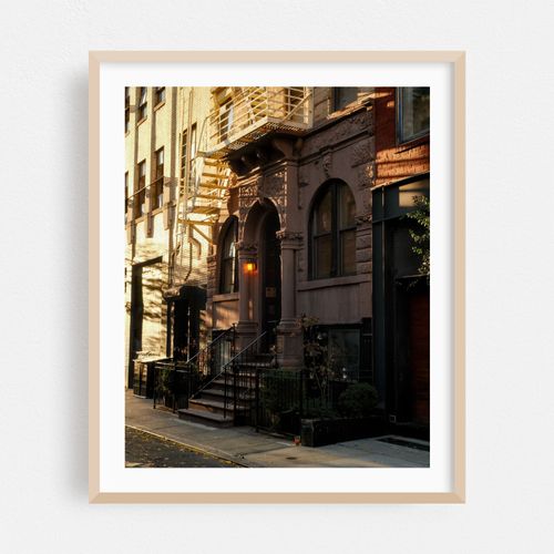Sunlit Brownstone Entrance