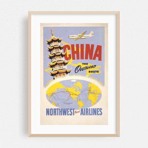 China, the overland route. Northwest Orient Airlines (1950)